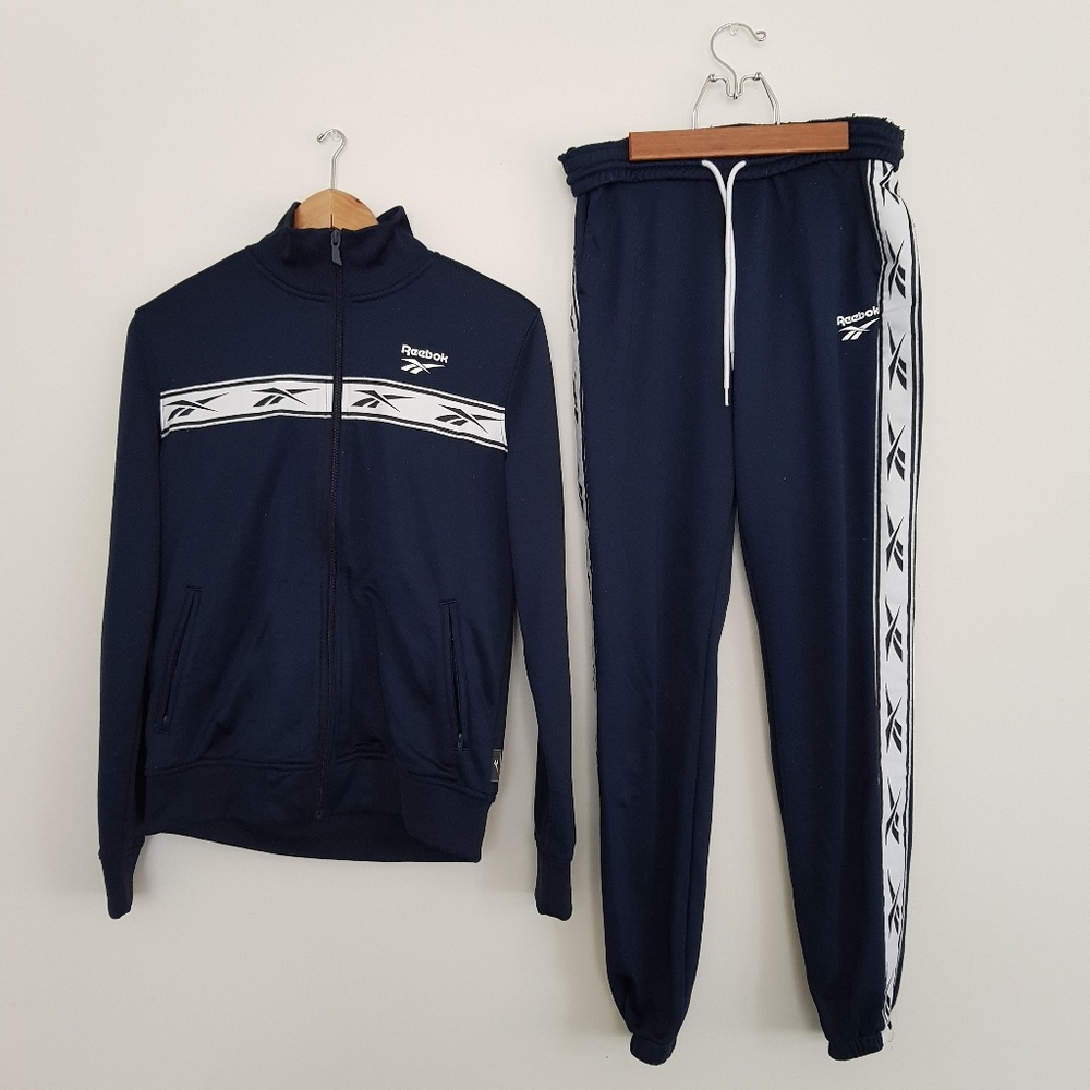 Reebok Tracksuit Jacket + Pants S Navy Blue